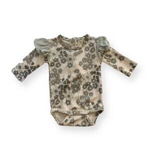 Kate Quinn Organic Gray Floral Bodysuit